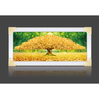 Tranh gắn đá cây tài lộc ( có đồng xu) 150x65cm