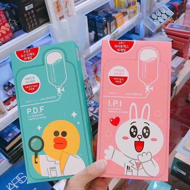 Mặt nạ hình thú  MEDIHEAL LINE FRIENDS AMPOULE MASK