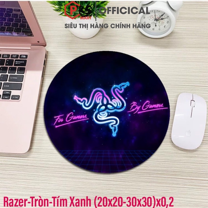 Lót Chuột, Pad Chuột 20x20-30x30 Hình Tròn May Bo Viền Chắc Chắn RAZER - ONE PIECE Loại A+ In Sắc Nét Không Phai Màu