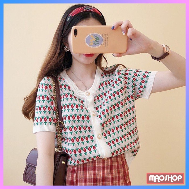 Áo len tăm ngắn tay dáng croptop ulzzang Hàn Quốc C72 - MaoMao