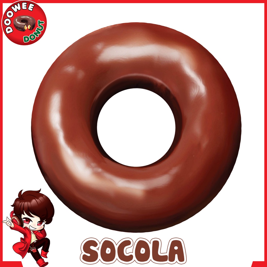 Bánh bông lan - DOOWEE DONUT - Vị socola nhân kem trứng - Túi 12 cái/ 360 Gram
