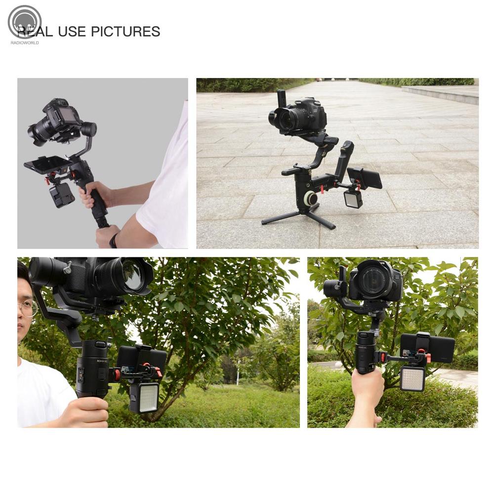 R DF DIGITALFOTO GROOT II Gimbal Stabilizer Rotatable Extension Bracket with 1/4 Inch Screw Cold Shoe Mount Phone Clamp for Mounting Monitor Microphone LED light Smartphone Compatible with Ronin S/SC zhiyun Weebill S/Lab/Crane 3S/Crane 2S