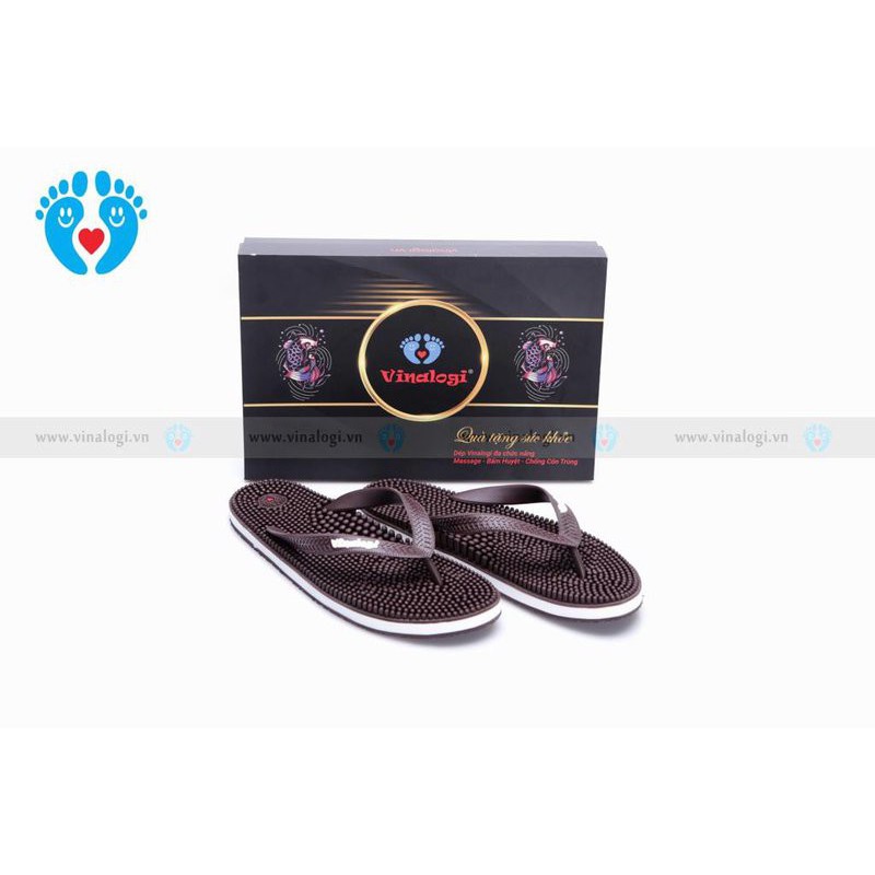 Dép massage cao cấp vinalogi Nâu
