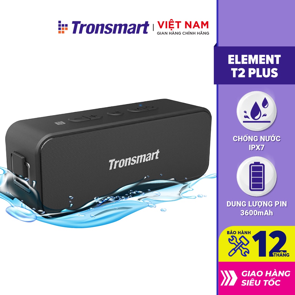 Loa Bluetooth 5.0 Tronsmart Element T2 Plus TM-357167 20W Âm thanh vòm 360 - Hàng chính hãng - Bảo hành 12 tháng 1 đổi 1