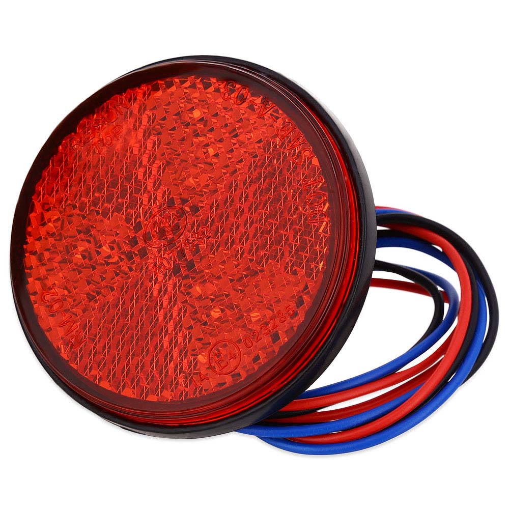 Bóng đèn LED 24 SMD hình tròn màu trắng/vàng/đỏ nhấp nháy báo tín hiệu phanh xe hơi/xe tải/xe máy