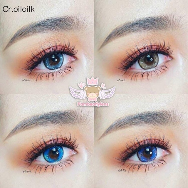 Lens Mắt Kính Áp Tròng Galaxy Gray Brown Green Blue Violet Pink Giãn Vừa Size M