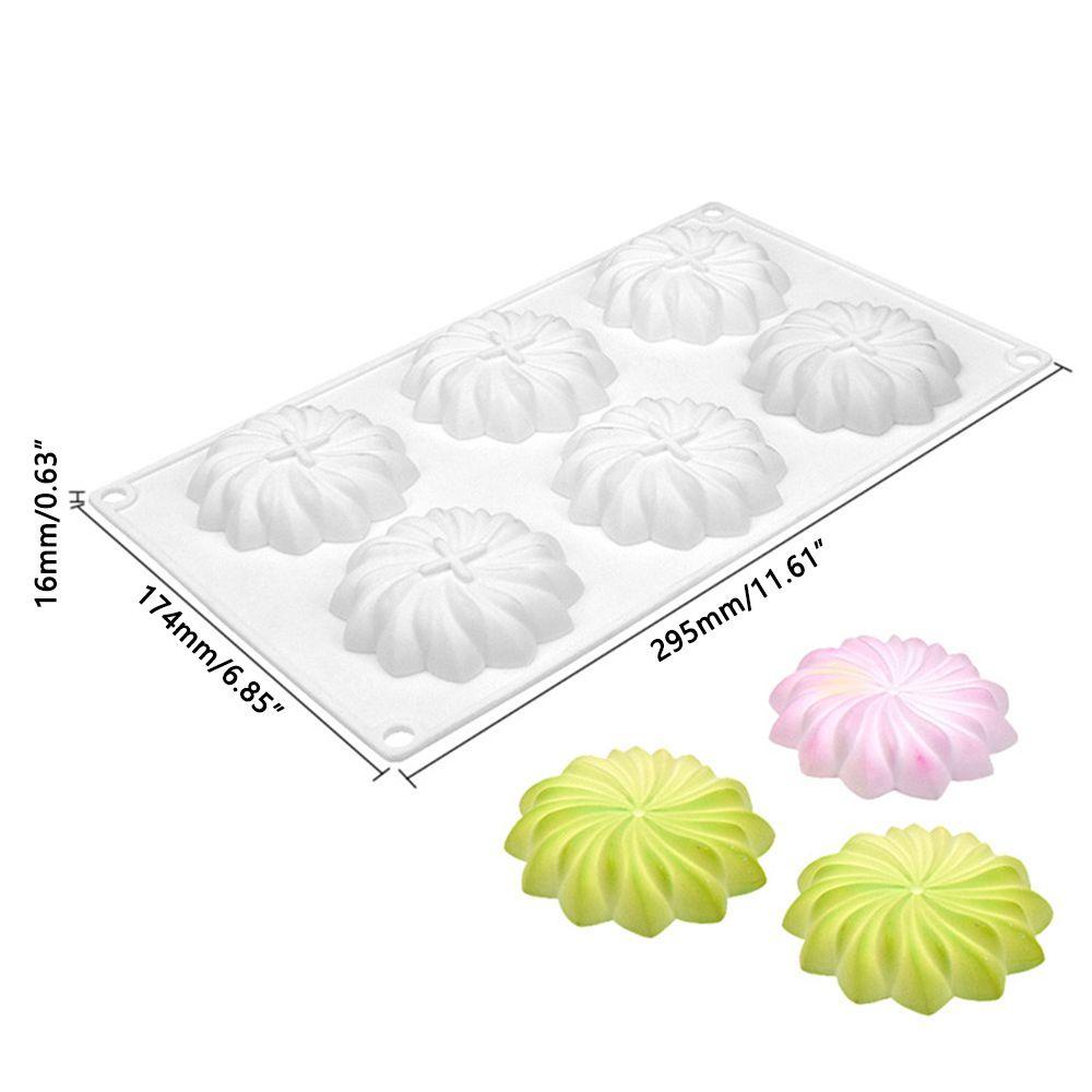 Khuôn Làm Bánh Mousse 6 Ngăn Tạo Hình Bông Hoa 3D Tiện Dụng