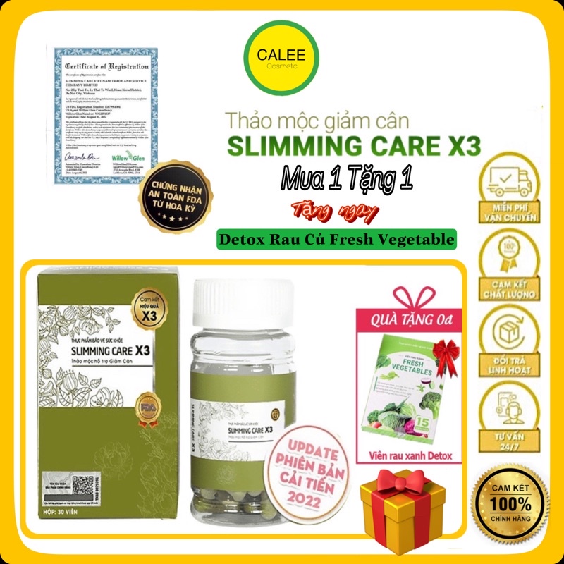 Slimming Care x3 mẫu mới trà giảm cân cấp tốc nhanh viên uống thảo mộc không phải thuốc giảm cân
