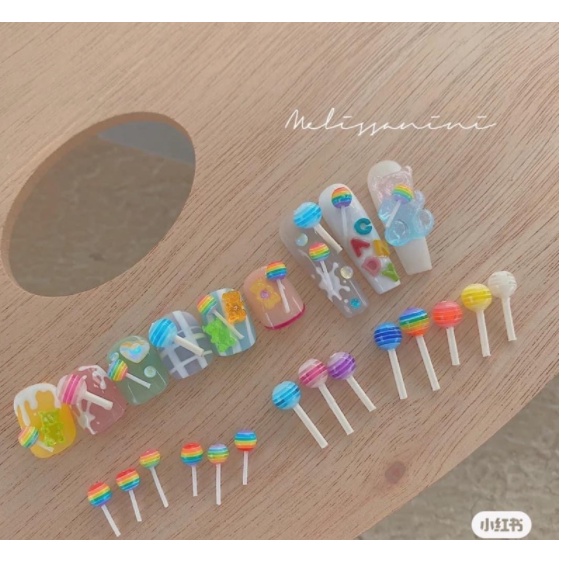 LẺ 1 CÁI charm kẹo mút trang trí nail LẺ 1 CÁI