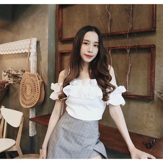 (ảnh thật) Áo bệt vai tiểu thư sang chảnh lưng chun sau co giãn dễ mặc