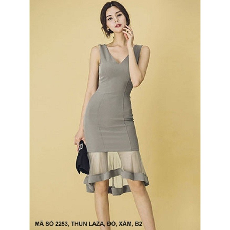 ĐẦM BODY CỔ TIM PHỐI LƯỚI