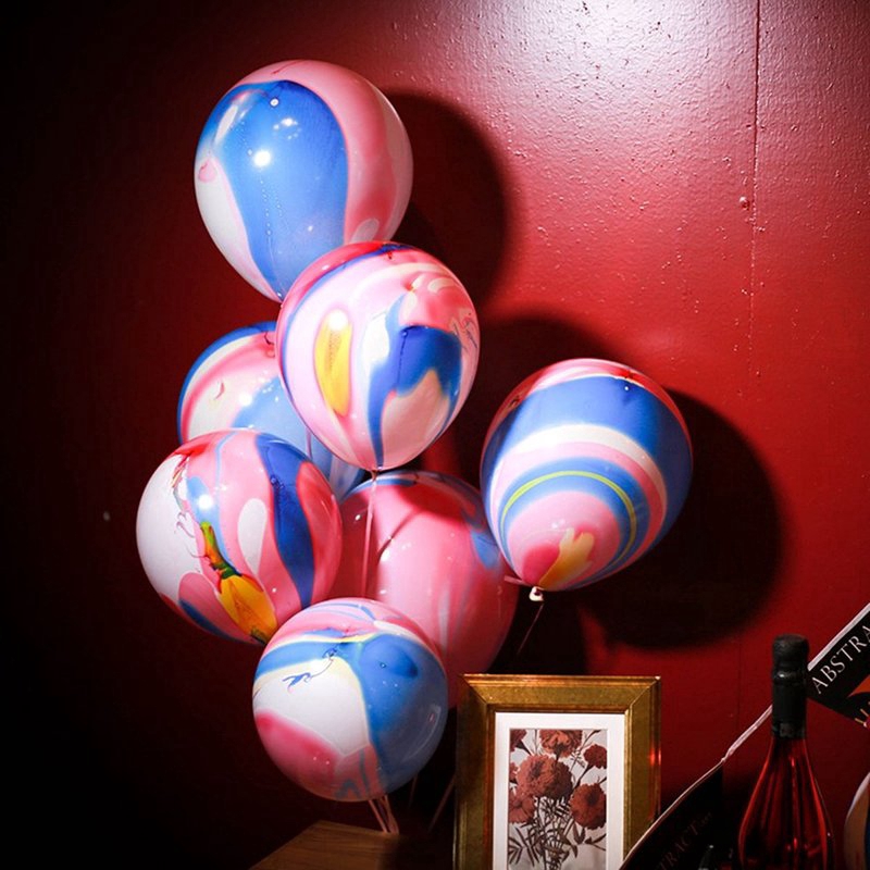 Set 10 bong bóng 12 inch họa tiết đá cẩm thạch trang trí tiệc cưới / sinh nhật