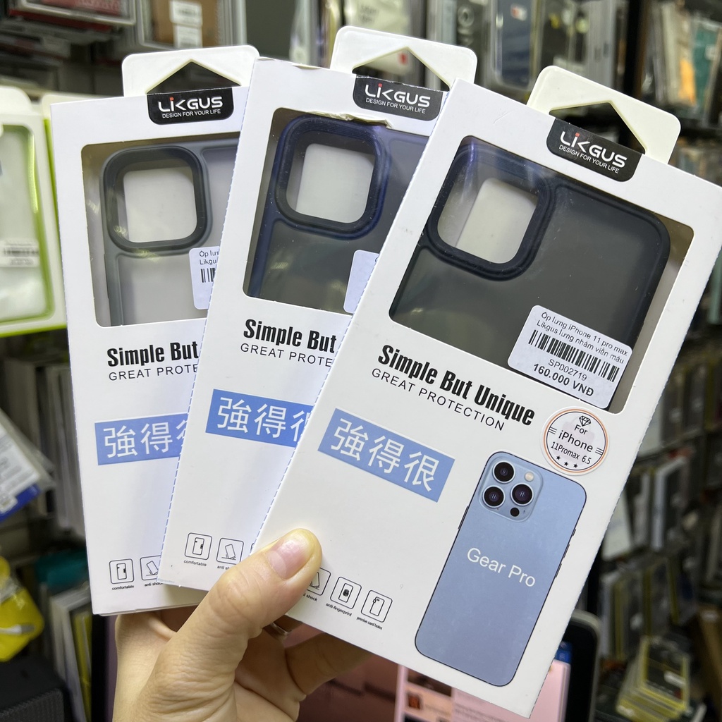 Ốp lưng iPhone 11 Pro Max Likgus lưng nhám chống sốc tốt