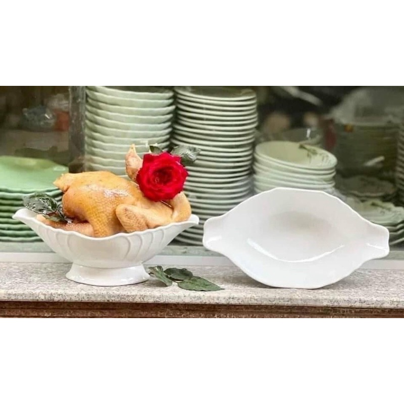 Bát thuyền đựng gà gốm sứ