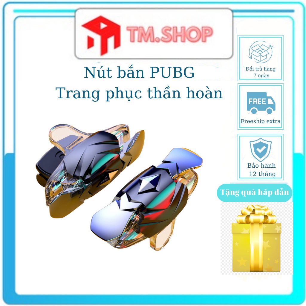 Nút bắn cơ trang phục thần hoàn trong suốt chơi game PUBG, FF, bắn súng trên điện thoại