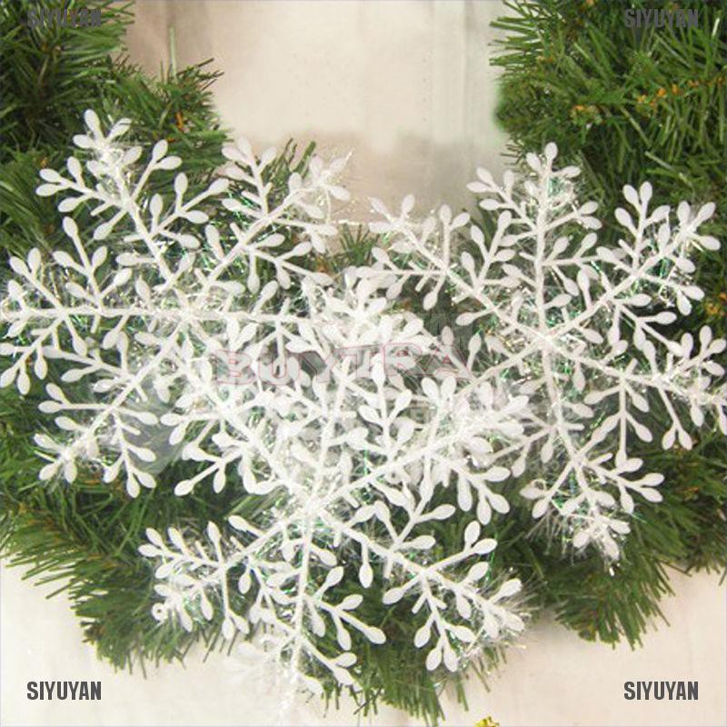 15pcs White Snowflake Ornaments Christmas Tree Decorations Home Festival Décor [SIYUYAN]