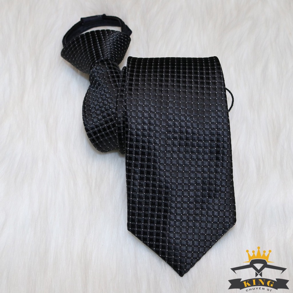 Cà vạt đen KING caravat nam thắt sẵn đơn giản lịch lãm sang trọng bản nhỏ 6cm giá rẻ( C018 )