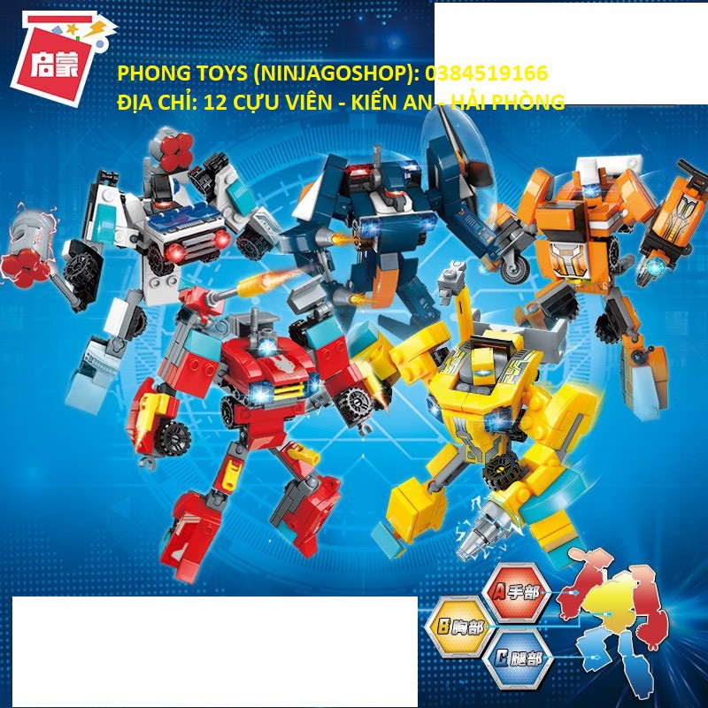 Lắp ráp xếp hình LEGO QMAN 41101 ENLIGHTEN 41101 : SIÊU NGƯỜI MÁY TOBOT BIẾN HÌNH 5 MẪU