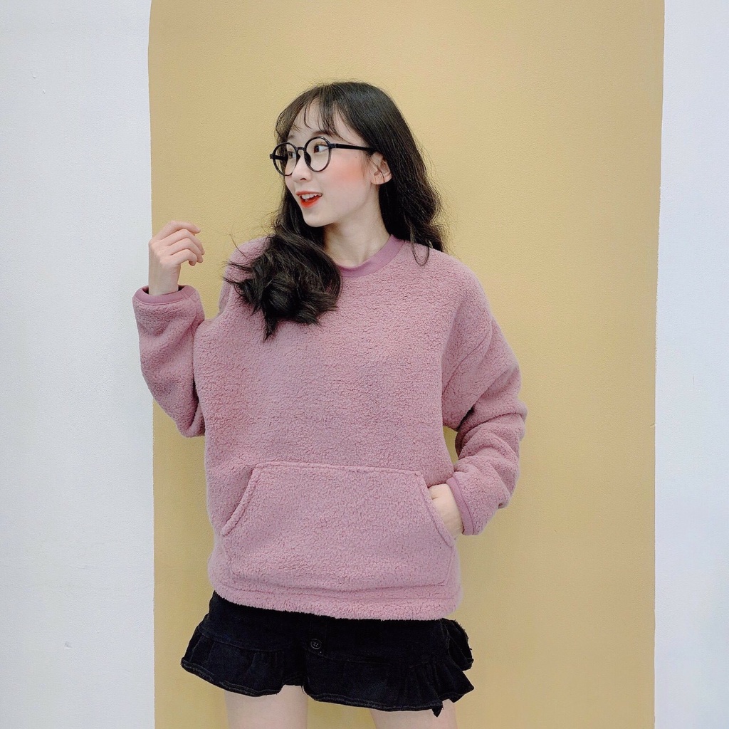 ÁO LEN CỔ TRÒN LÔNG NỈ SIÊU ĐẸP