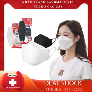 Khẩu trang y tế 3d land mask vip cao cấp gói 6 cái kháng khuẩn ngăn bụi mịn 2.5 pm 10 pm