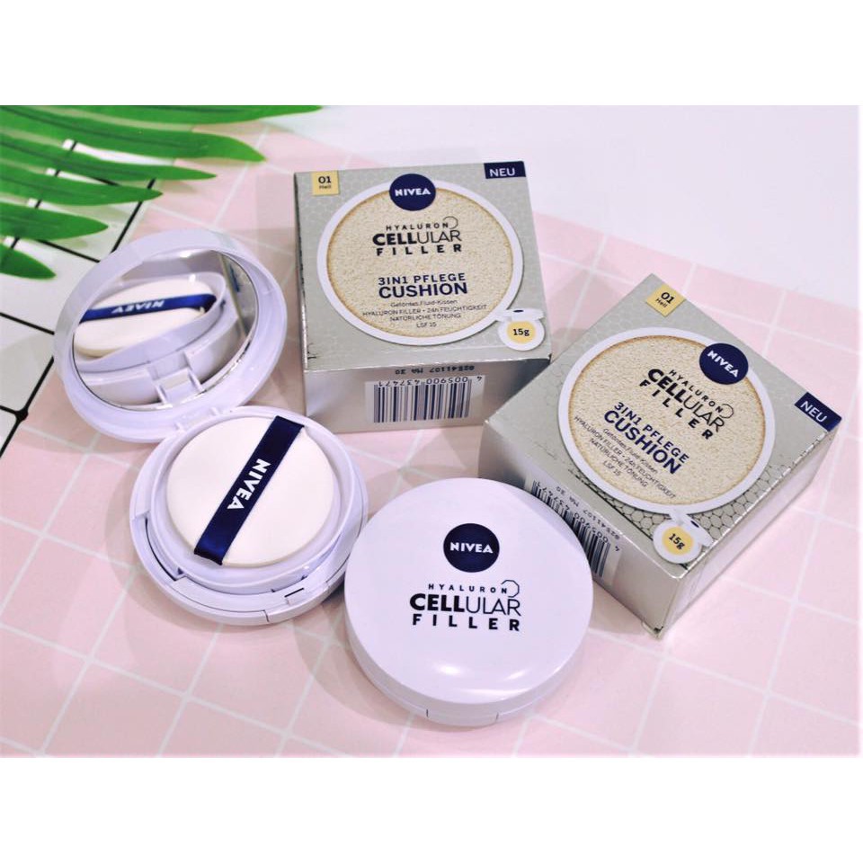 🌟🌟🌟 Phấn Nước Làm Căng Da Nivea Hyaluron Cellular Filler 3 In 1 Care