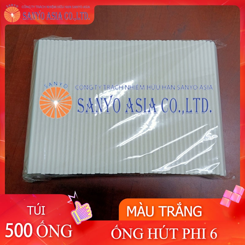 COMBO 1000 ỐNG HÚT GIẤY MÀU TRẮNG PHI 6 CAO CẤP
