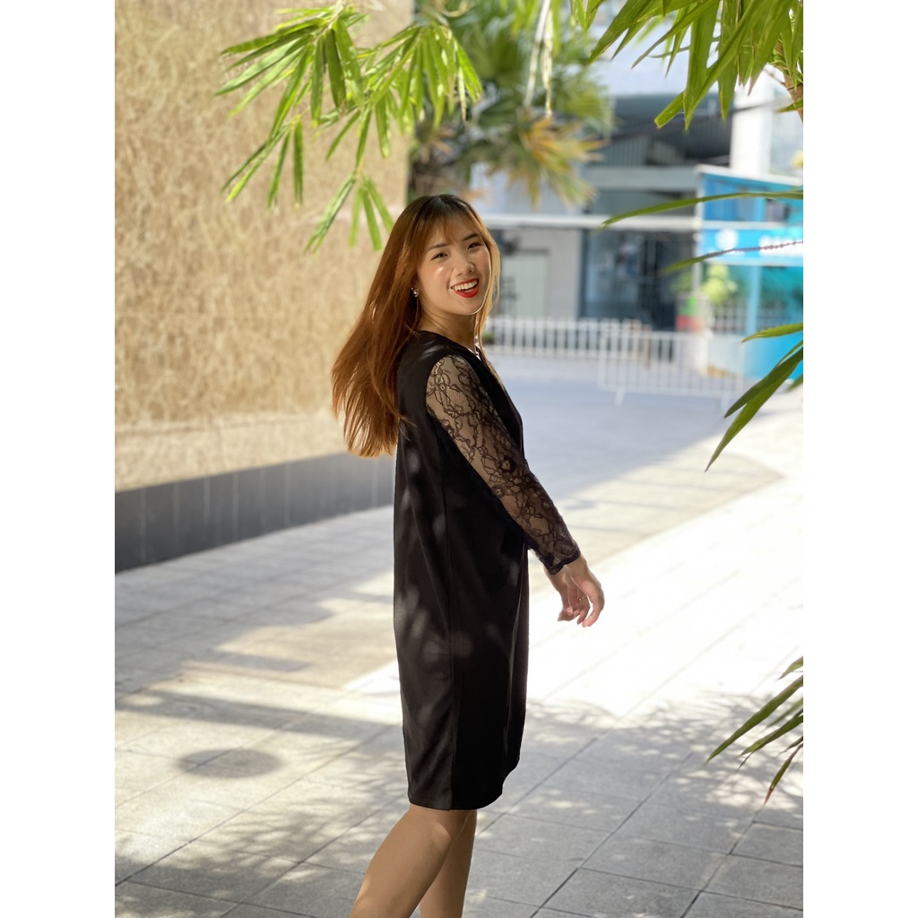 Đầm Váy Công Sở Dáng Suông Phối Tay Ren Giá Rẻ H4 | BigBuy360 - bigbuy360.vn