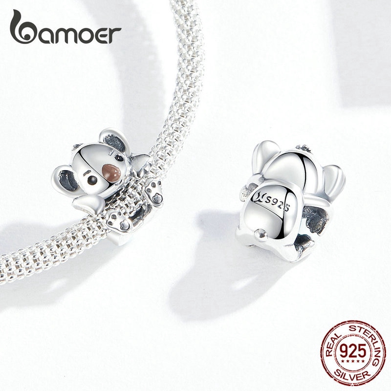 Hạt Xỏ Bamoer Scc1304 Bằng Bạc 925 Hình Gấu Koala Độc Đáo Thời Trang