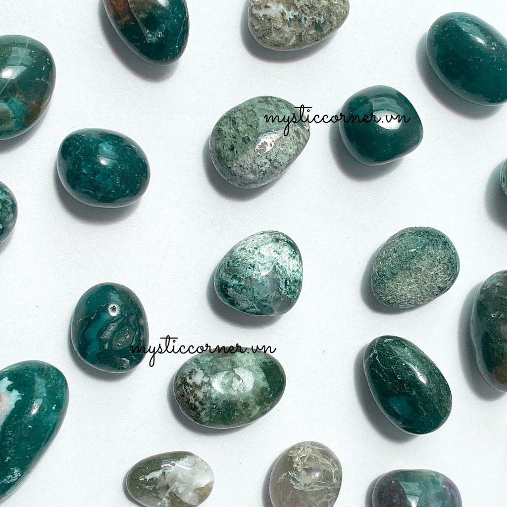 Mã não rêu (Moss Agate) tự nhiên dùng thanh tẩy Tarot, Reiki, thiền định
