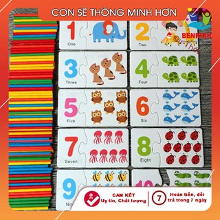 Đồ Chơi Giáo Dục Mầm Non Học Đếm Tiếng Anh Và Học Toán(Hộp Thẻ Ghép Số)