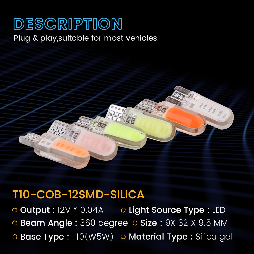 Đèn Đọc Sách T10 W5W COB 194 168 6000K 12V Cho Xe Hơi