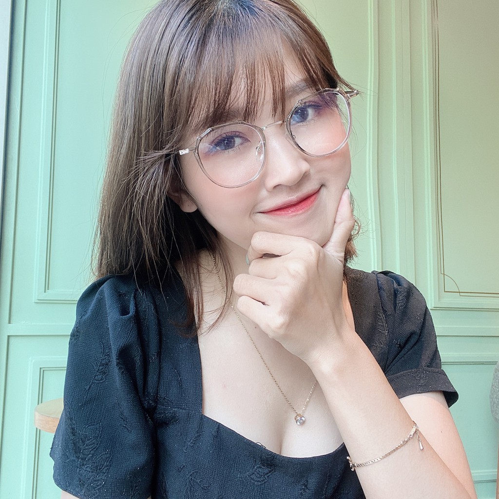 Gọng kính cận nam nữ mắt tròn đa giác Liup 8854 thiết kế độc đáo, cá tính, mắt phối nhựa và kim loại | BigBuy360 - bigbuy360.vn