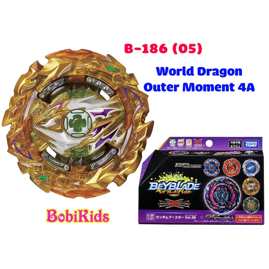 Con quay B-186 (05): World Dragon Outer Moment 4A | Beyblade Burst TAKARA TOMY B186 Vol 26 (Hàng có sẵn)