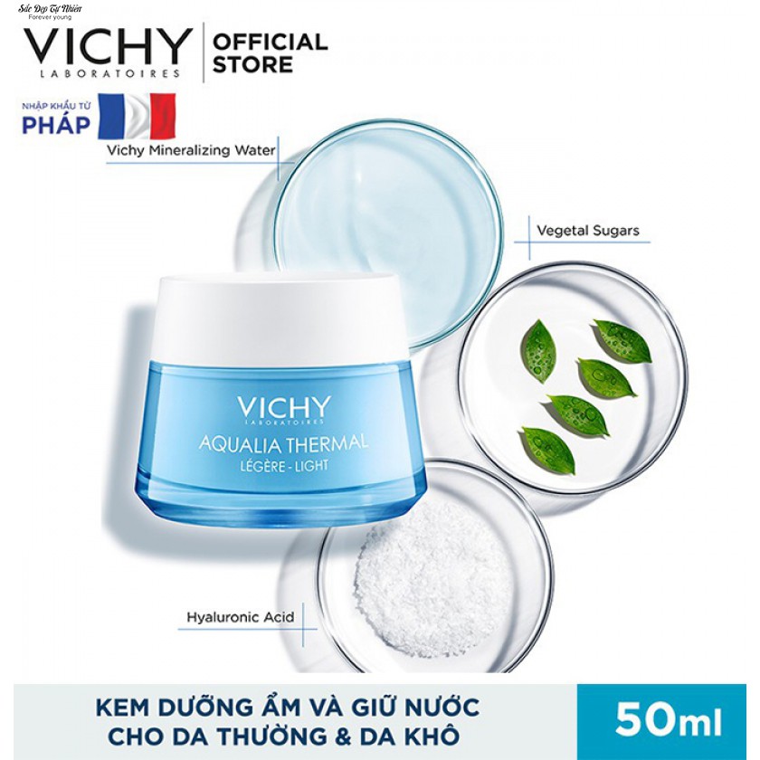 Kem Vichy Aqualia Thermal Rehydrating Cream-Light Dưỡng Ẩm Và Cung Cấp Nước Cho Da Giúp Căng Mịn Và Ẩm Mượt 50ml