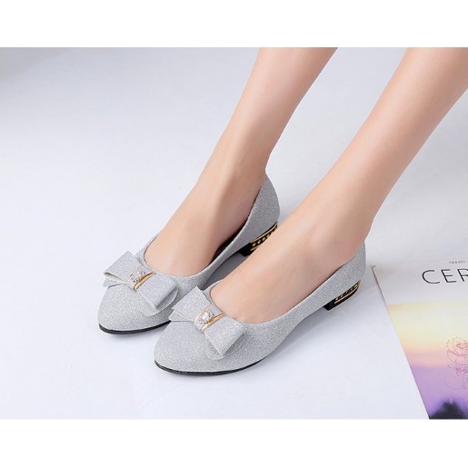 Giày búp bê đính nơ ánh nhũ chất đẹp êm chân | BigBuy360 - bigbuy360.vn
