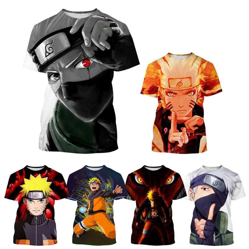 Mới Áo Thun Tay Ngắn In Hình Nhân Vật Phim Naruto 3D Cá Tính Cho Nam