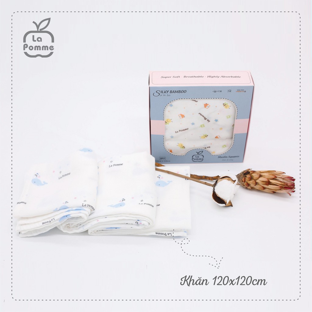 K003 Khăn đa năng sợi tre lụa  La pomme