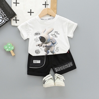 Mùa Hè Mới Trẻ Sơ Sinh Bé Trai Cá Tính Thời Trang Bộ Quần Áo Cho Bé Gái Dễ Thương Người Ngoài Hành Tinh Hoạt Hình Áo Thun + Quần Short Dụng Cụ Trang Phục Trẻ Em