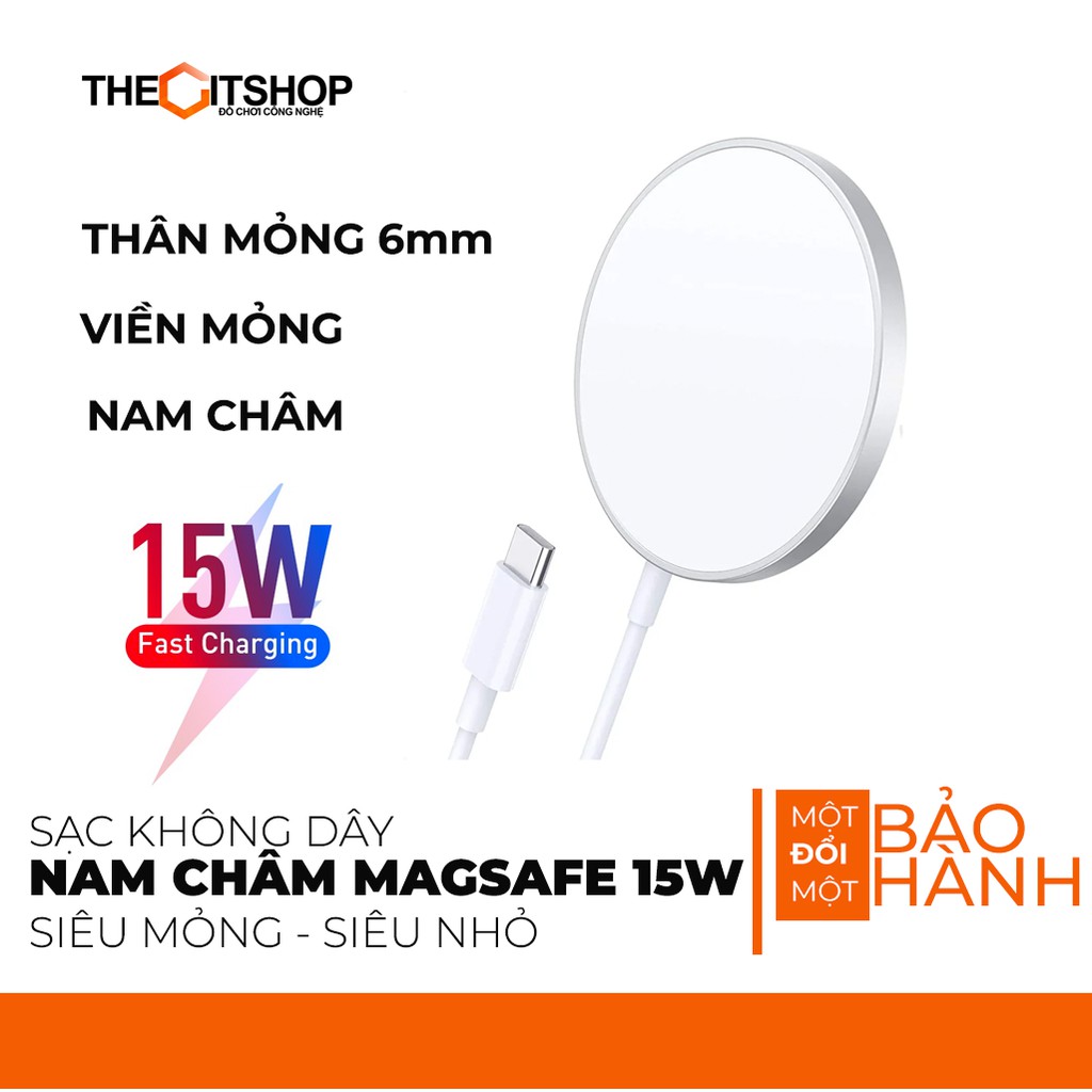 Bộ sạc không dây Magsafe 15W Wireless Charger Qi 15W cho đien thoại iphone 12 , 12 pro max iphone 11 samsung note 20