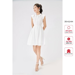 Đầm xòe cổ bẻ, chấm bi, trơn màu, thanh lịch 20again dew1115