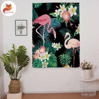 Rèm Cửa Sổ Tiện Lợi, Tranh Treo Tường Trang Trí Nhà Cửa Hồng Hạc Đôi