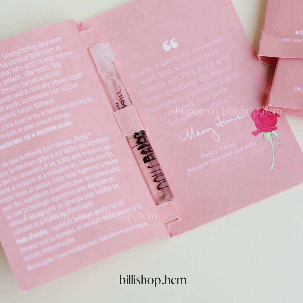 Dầu dưỡng tóc BRIOGEO Don't Despair! Strengthening Treatment Hair Oil (2ml) | BigBuy360 - bigbuy360.vn