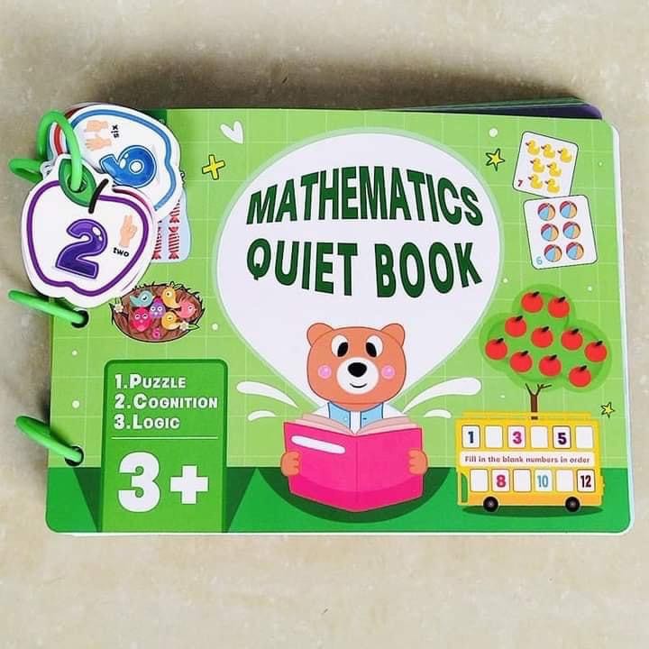 Học liệu Toán học thông minh đầu đời cho bé Mathematics Quiet Book,Học liệu bóc dán Montessori, Sách Bóc Dán Toán