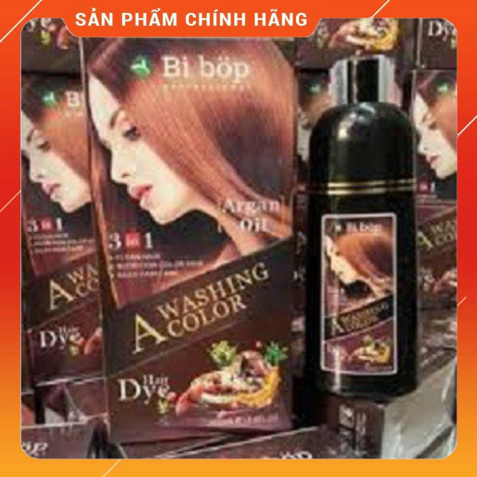 [Chính Hãng] Gội nâu thảo dược Bibop màu sô cô la ( chỉ cần gội là nâu) chai 500ml .