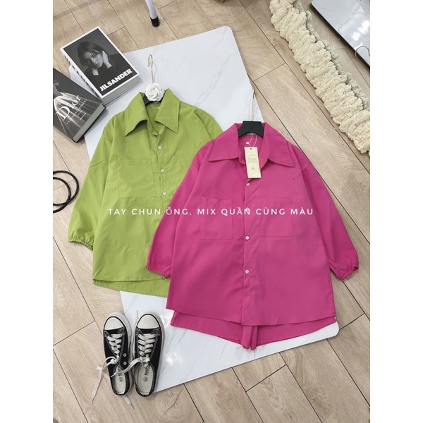 Set bộ sơ mi thụng