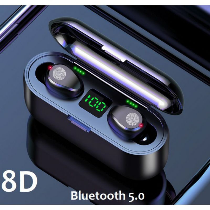 Tai Nghe Bluetooth F9 TWS Bản Quốc Tế Nút Cảm Ứng Chống Nước , Kiêm Sạc Dự Phòng