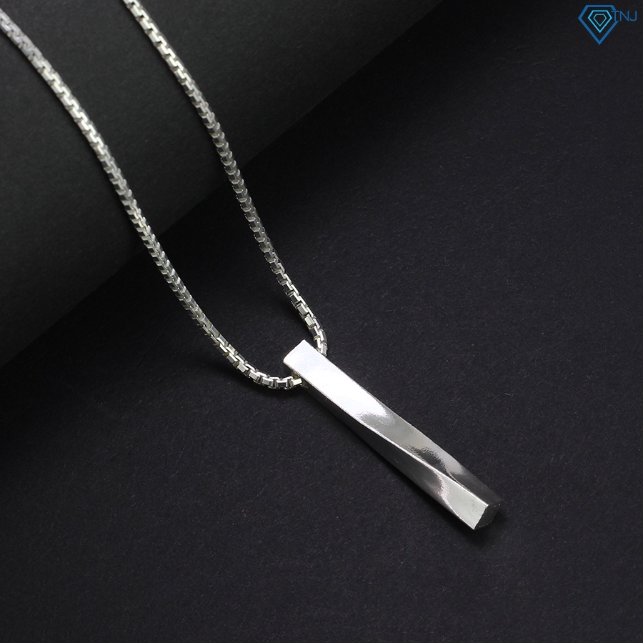 Dây chuyền bạc nam hình trụ xoắn khắc tên cá tính DCA0075 - Trang sức TNJ