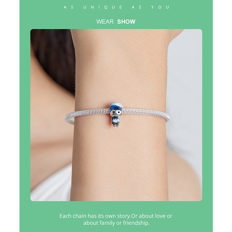 Phụ kiện hạt Bamoer SCC1960 bạc 925 kiểu động vật dễ thương thời trang để làm trang sức thủ công với 6 loại tùy chọn