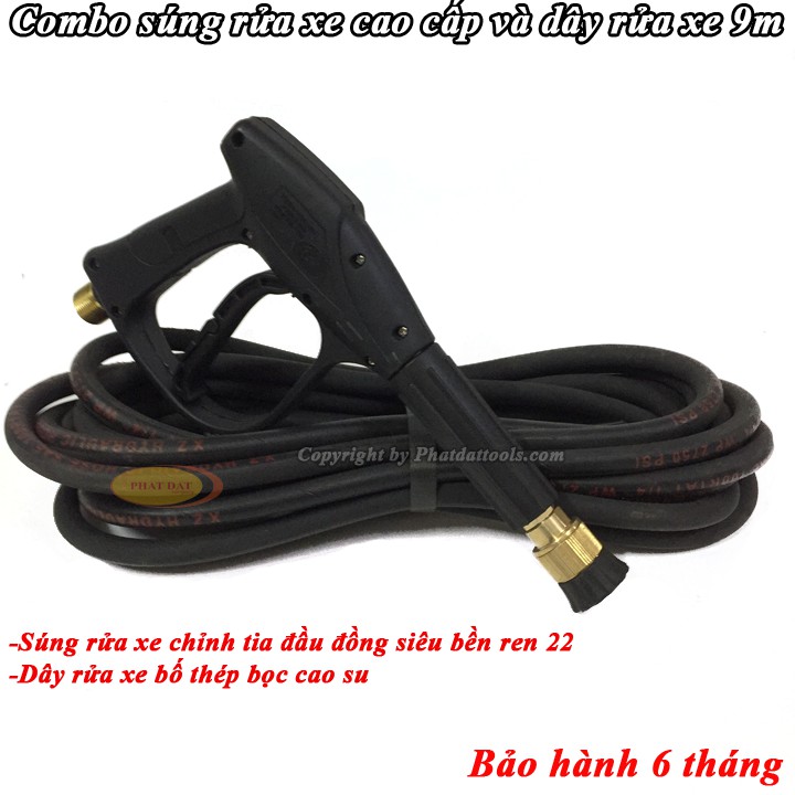 Combo Súng Rửa Xe Cao Cấp Và Dây Rửa Xe Cao Áp 10m Hàng Chất Lượng Loại 1 Bền Đẹp