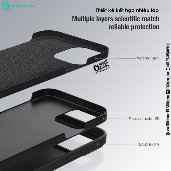 ỐP LƯNG IPHONE 12 PRO MAX NILLKIN CAMSHIELD SILKY SILICON BẢO VỆ CAMERA CHÍNH HÃNG